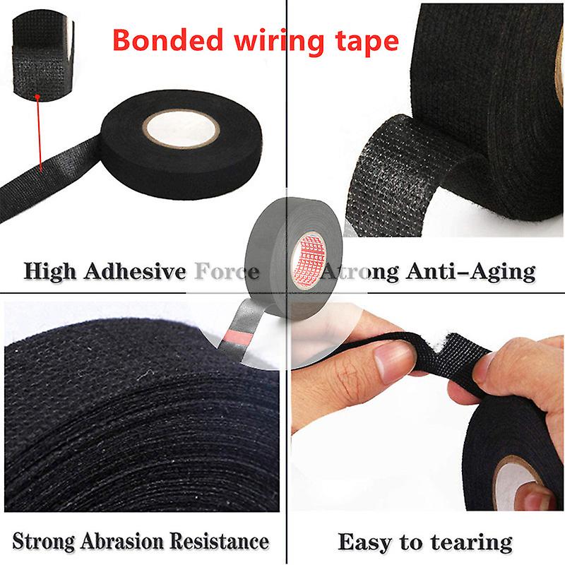 Flame Retardant Tape Long15m Heat-resistant Adhesive Cloth Fabric Tape Car Cable Harness Wiring Loom Protect Multi-specification