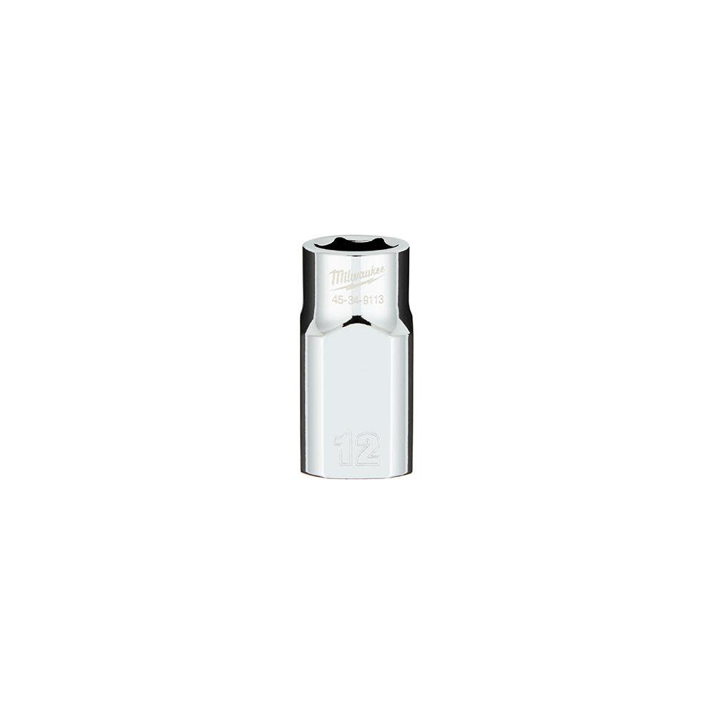 MW 1/2 in. Drive 12MM Metric 6-Point Socket with FOUR FLAT Sides 45-34-9113 from MW