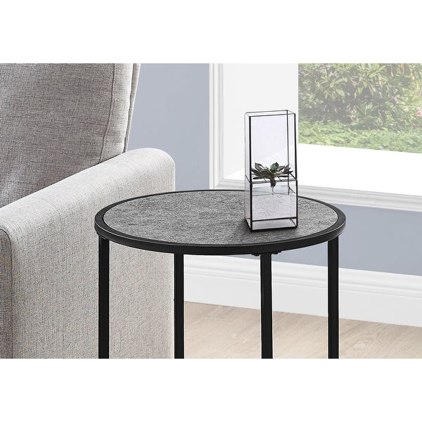 Monarch Specialties Side Table with Curved U-Shaped Metal Base - White - 18.25