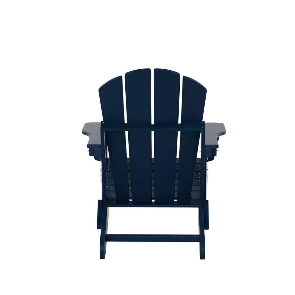 WESTIN OUTDOOR Addison Navy Blue Folding Plastic Outdoor Adirondack Chair