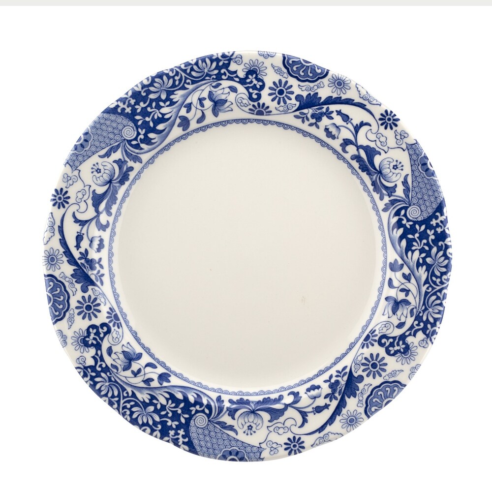 Spode Blue Italian Brocato Dinner Plates Set of 4   10.5 inch