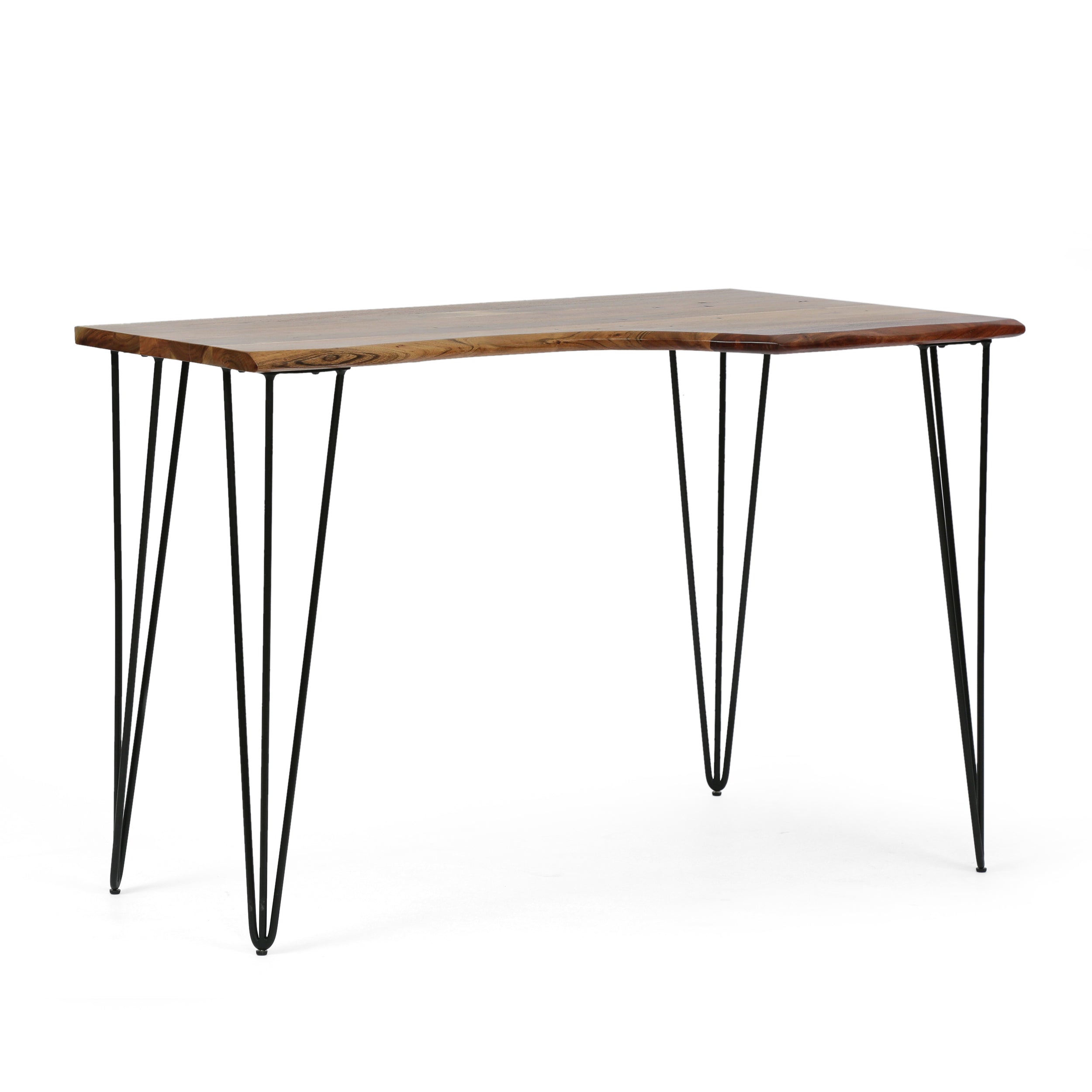 Americus Modern Industrial Handcrafted Acacia Wood Desk with Hairpin Legs