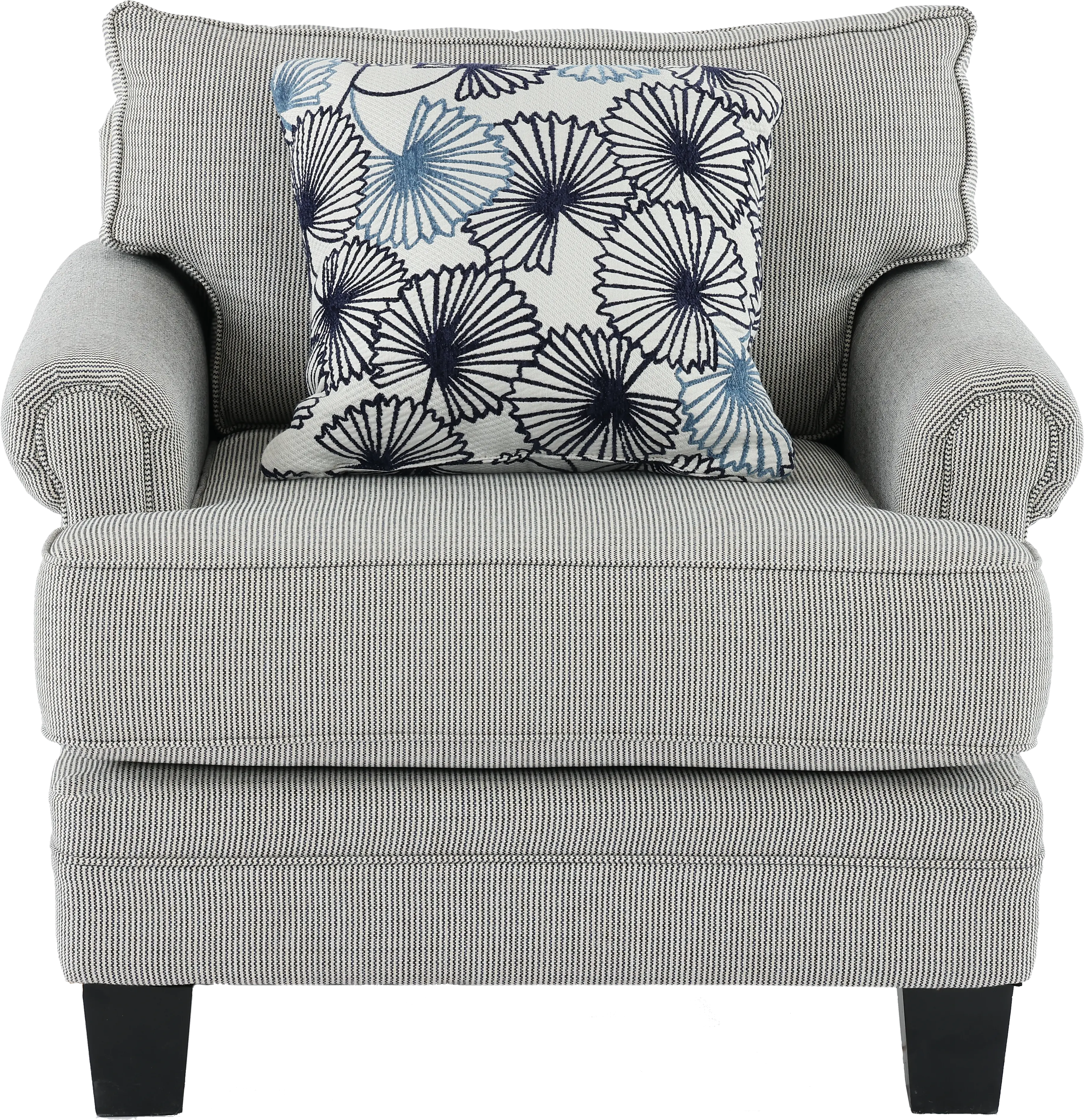 Santa Barbara Blue and Cream Striped Chair