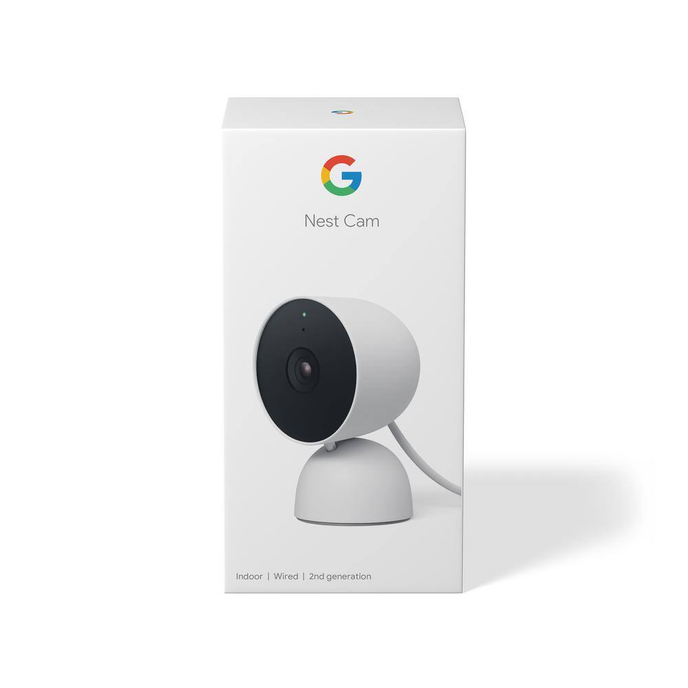 Google Nest Cam - Indoor Wired Smart Home Security Camera - Snow GA01998-US