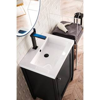 James Martin Vanities Britannia 23.6 in. W x 18.1 in. D x 35.4 in. H Bath Vanity in Black Onyx with White Glossy Top E652V24BKOWG