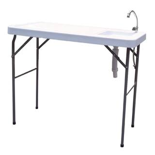 Amucolo Plastic and Steel Outdoor Fish and Game Cutting Cleaning Picnic Table with Sink and Faucet YeaD-CYD0-T9UY