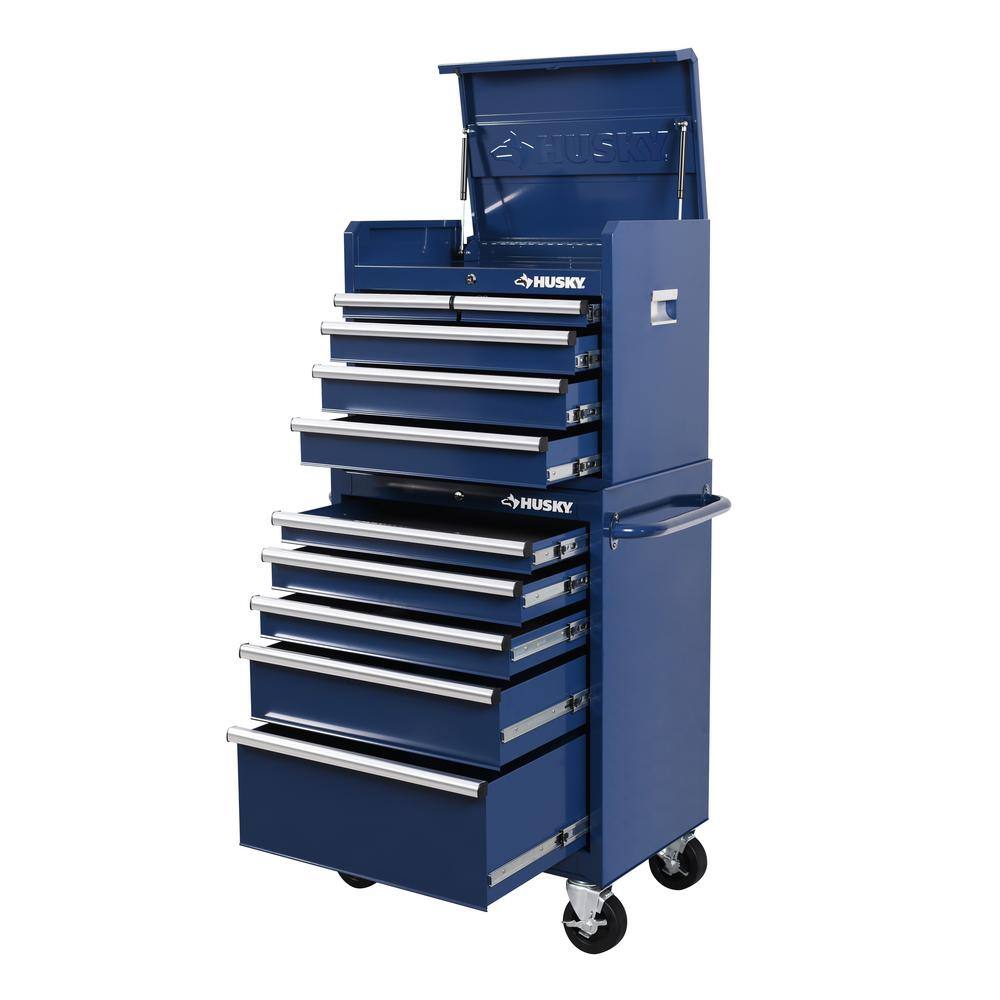 🎉Limited Time Offer🎉Husky 27 in. 10-Drawer Blue Tool Chest Combo H27CH5TR5BLU