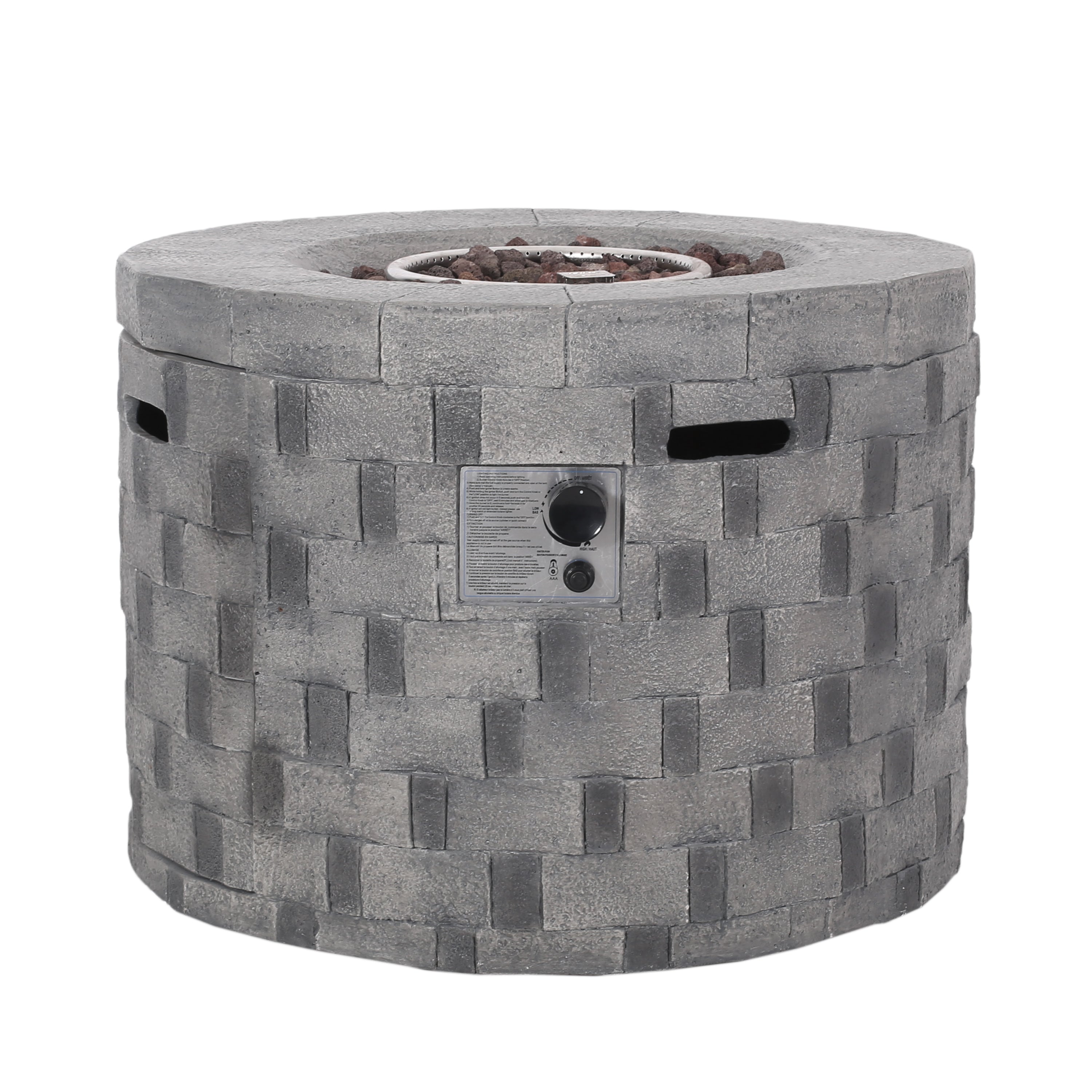 Kaur Outdoor Lightweight Concrete Circular Fire Pit