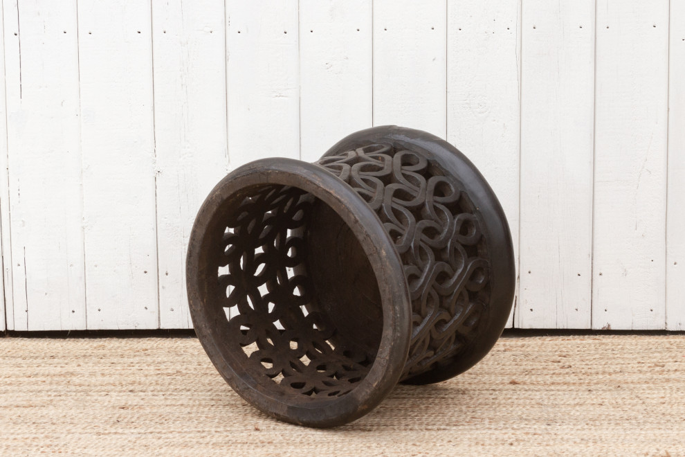 African Floral Bamileke Stool   Mediterranean   Coffee Tables   by De cor  Houzz