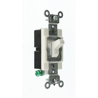 Leviton 20 Amp Single-Pole AC Quiet Toggle Switch White R52-0CSB1-2WS