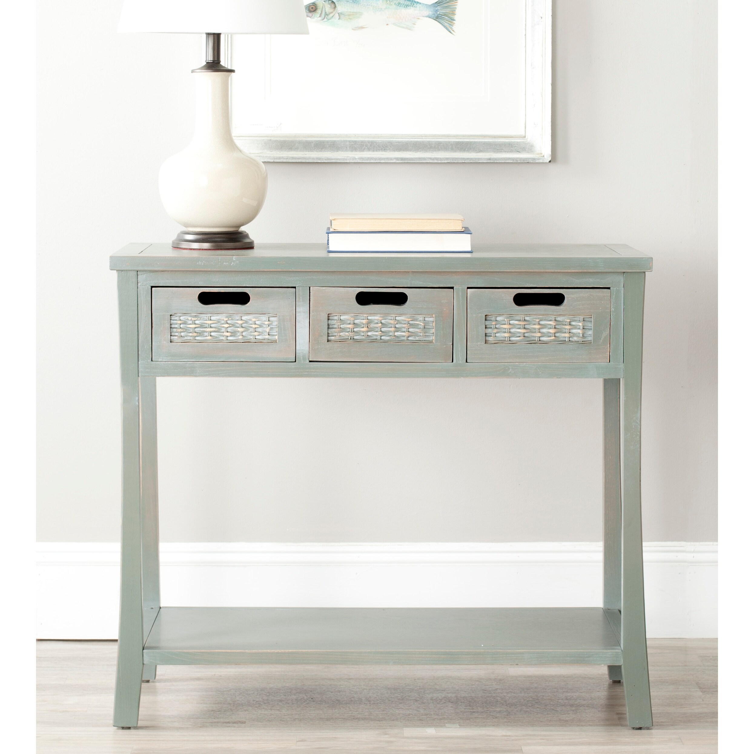 SAFAVIEH Autumn Blue/ Grey 3-drawer Console Table - 34