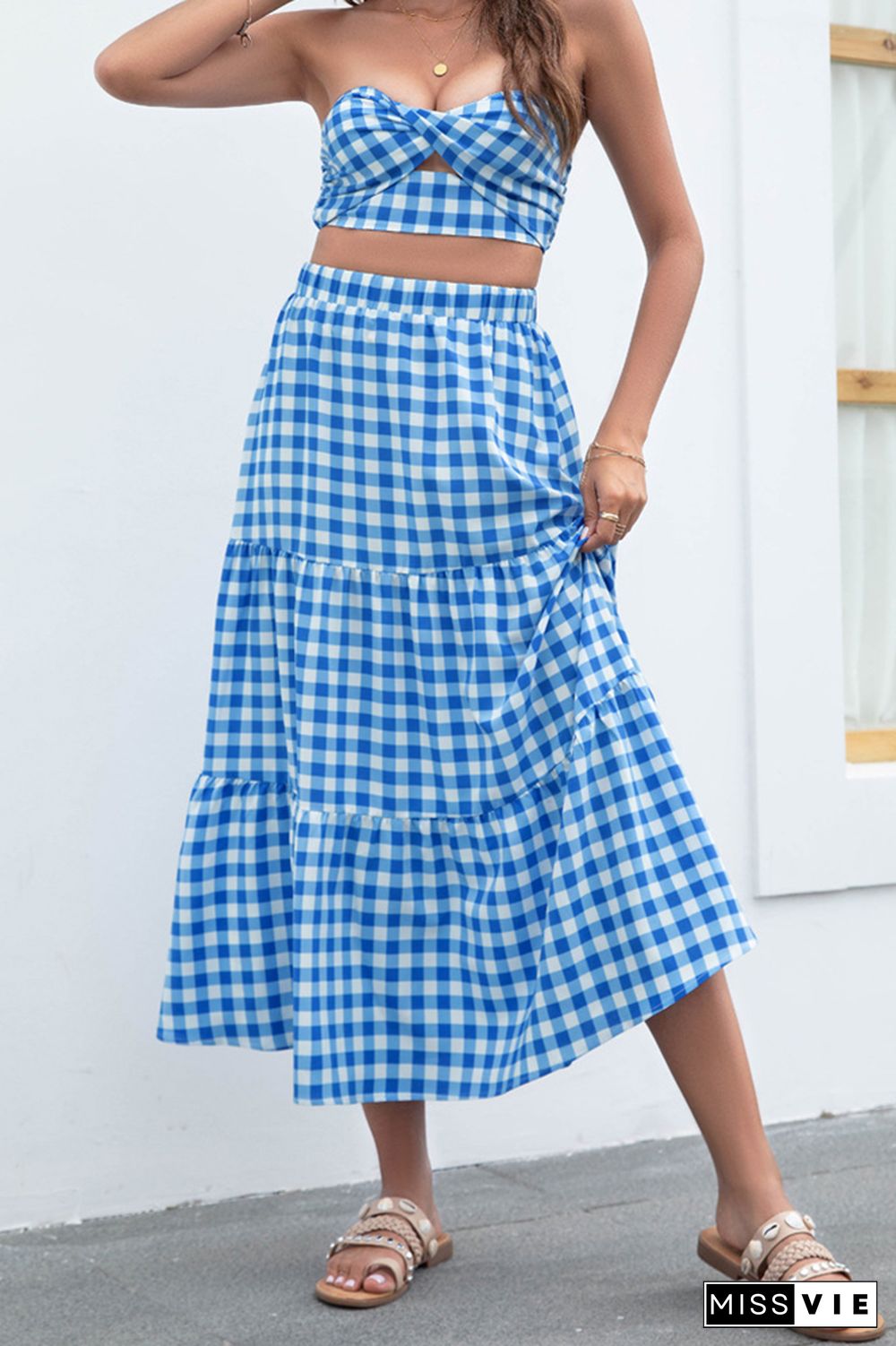 Plaid Beach Skirt Wholesale