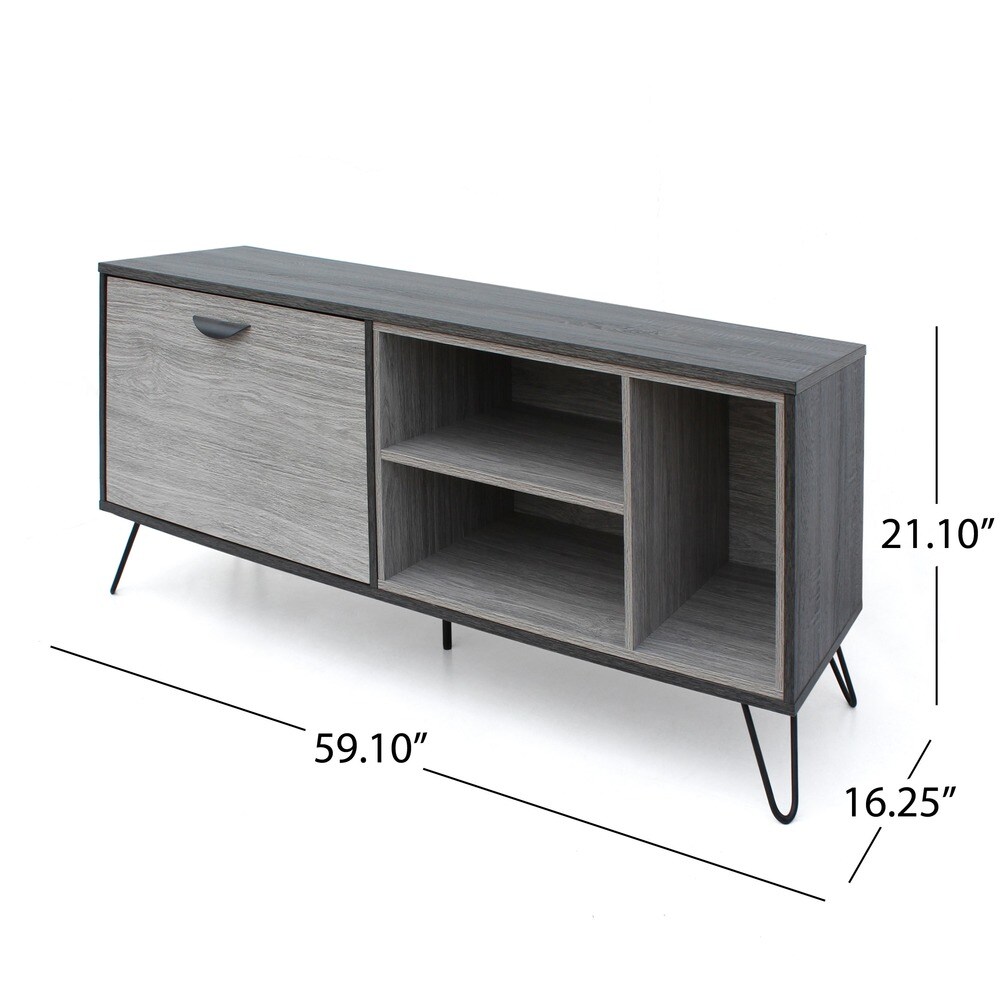 Houlihan Mid Century Modern Two Toned TV Stand with Hairpin Legs by Christopher Knight Home