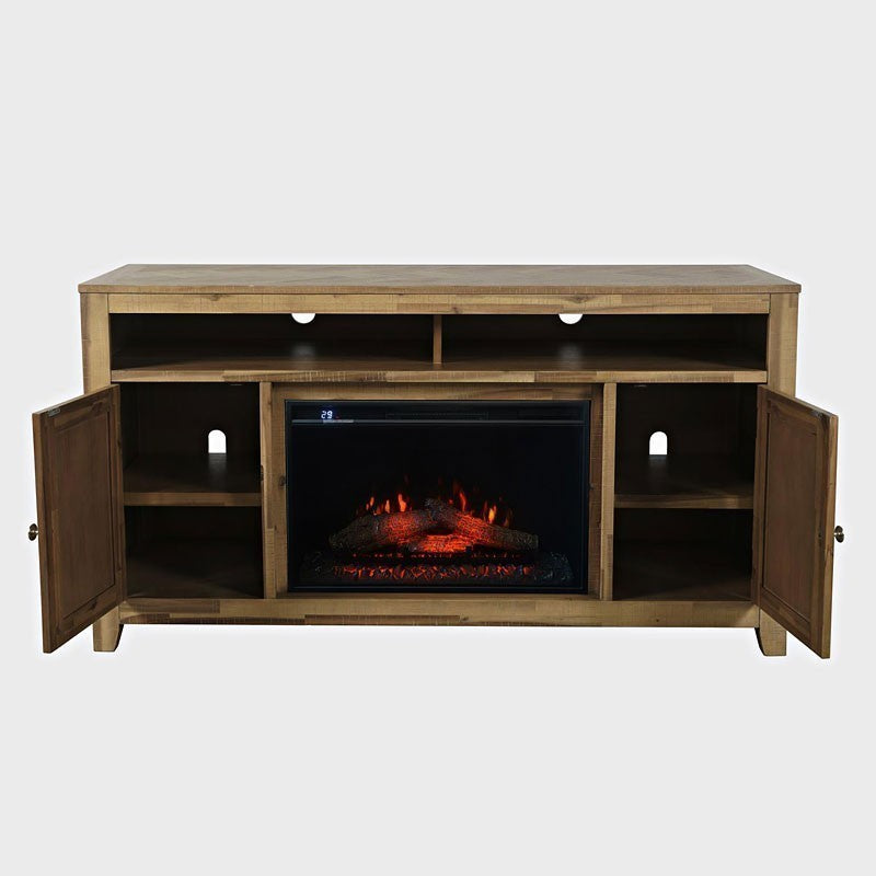 Chevron Ash Electric Fireplace & Media Console - 60