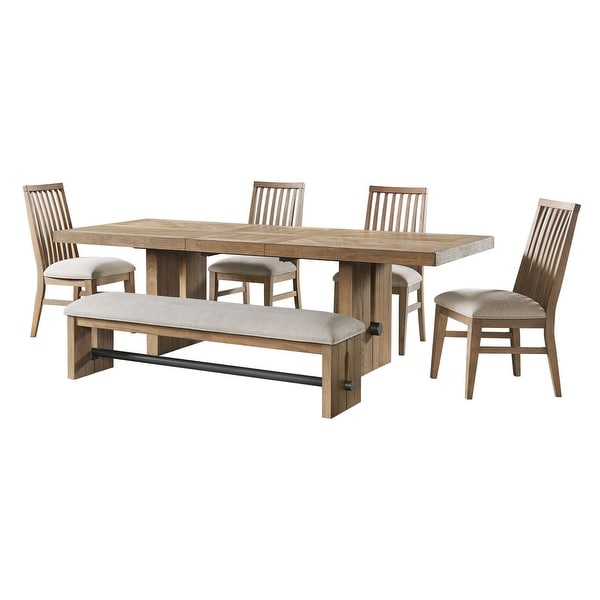 Landmark Backless Bench with 2 Legs， Weathered Oak