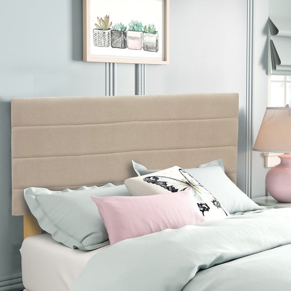 Onetan， Upholstered Fabric Headboard， Grey and Tan. - - 33199530