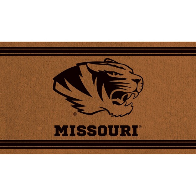 Evergreen University Of Missouri Logo Turf Mat Brown 28 X 16 Inches Indoor Outdoor Doormat