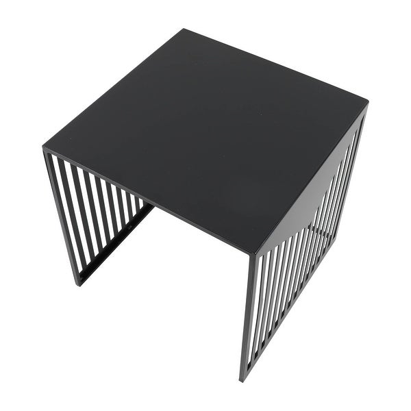 LeisureMod Cisco Modern Square Powder-Coated Steel Finish Side Table - 15.8