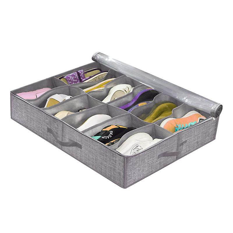 Size 75cm*60cm*15cm Non-woven Under Bed Storage Box Foldable Shoes Dustproof Storage Box With Lid Visible Organizer Storage Box