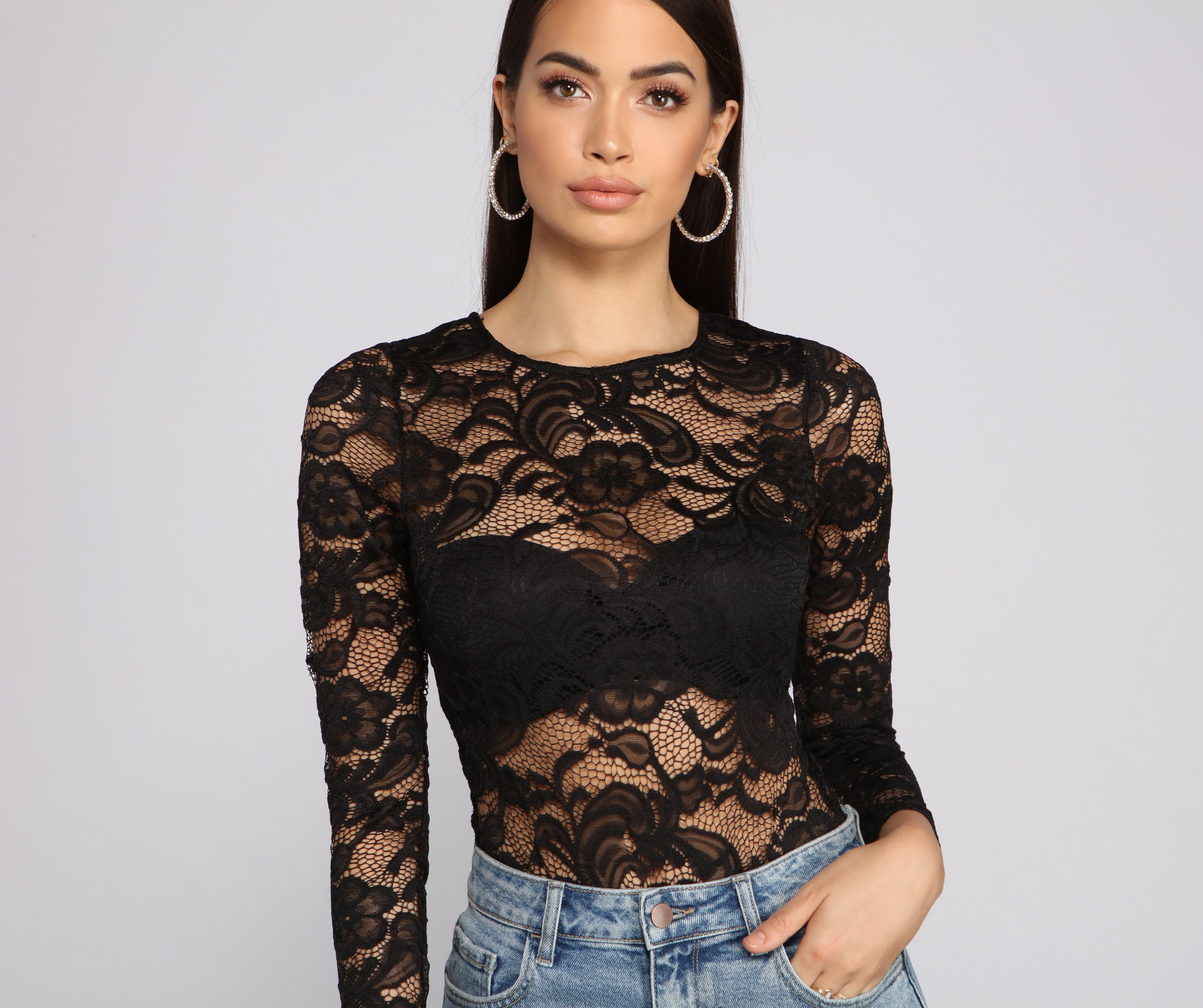 Stylishly Sheer Lace Bodysuit