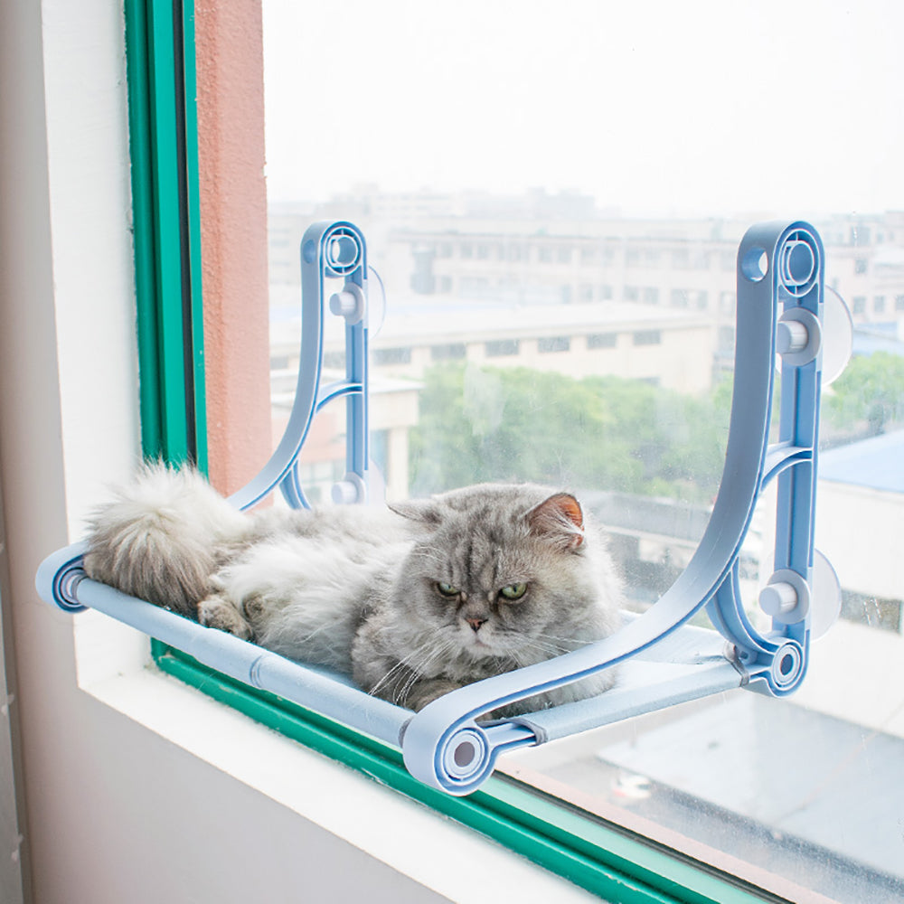 Blue Cat Window Perch Hammocks Space Saving Safety Pet Resting Window Sill Seat Bed 21.6