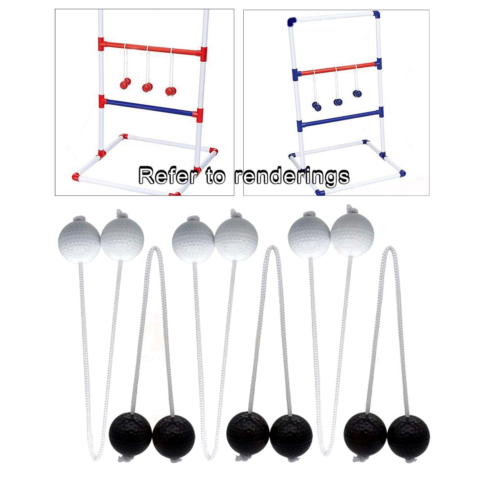 Ladder Balls， Real Golf Throwing Ball Ladder Throwing Game Outdoor Lawn Yard Beach Game for Children， Adults， Families Black and White