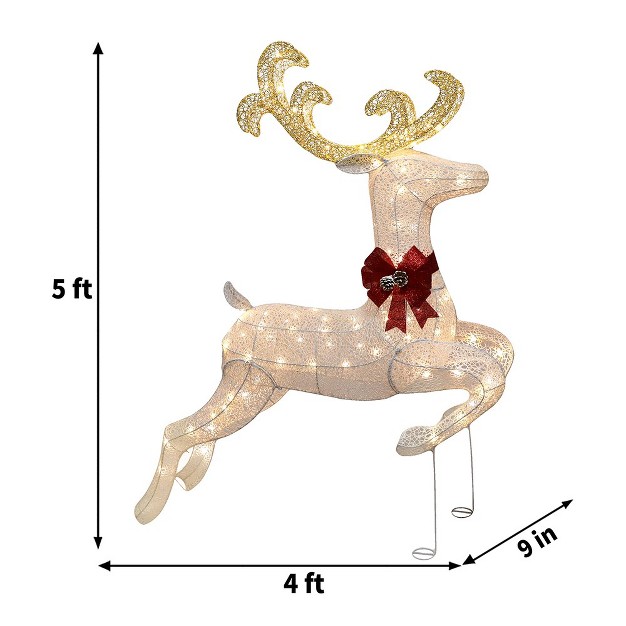 Joiedomi 5ft Jumping Reindeer Buck Yard Light Christmas Decoration Deer Yard Lights Decor For Yard Garden Lawn