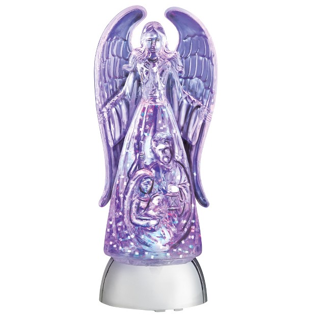 Collections Etc Color Changing Led Lighted Glittering Nativity Angel Figurine 4 X 3 5 X 9 75