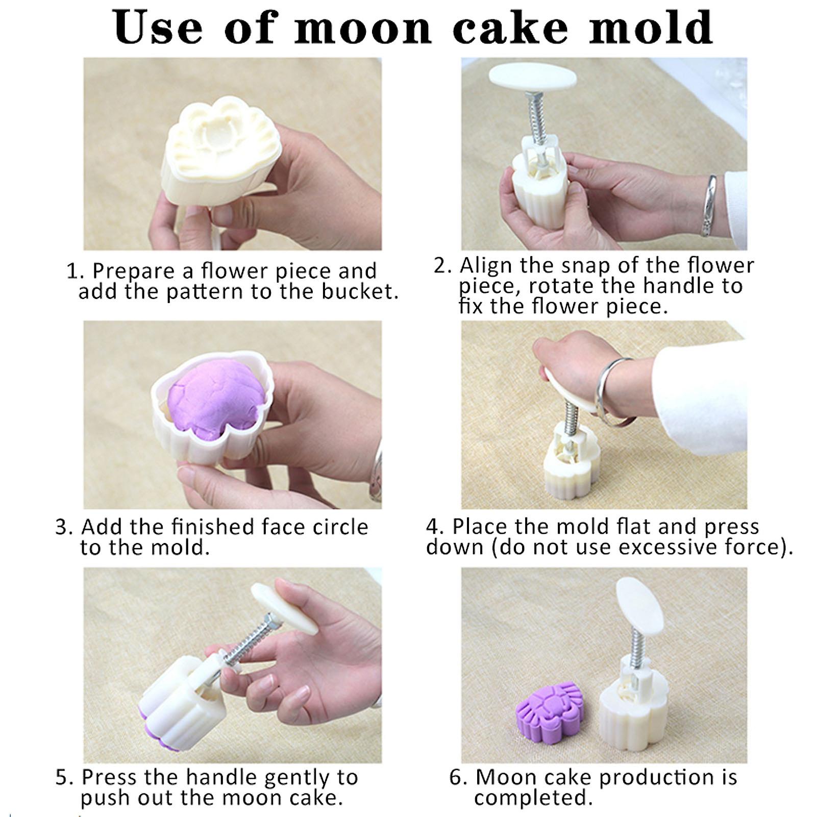 Moon Cake Mold， Mid-autumn Hand Press Mooncake Maker Cookie Stamps Pastry Tool Crab Shaped Diy Decorative Mold