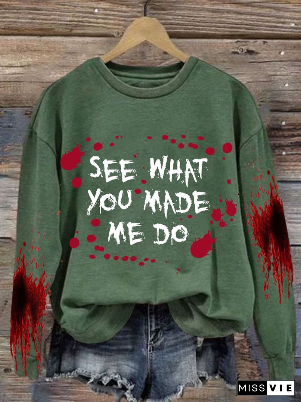 See What You Made Me Do Halloween Women'S Printed Casual Long-Sleeved Sweatshirt