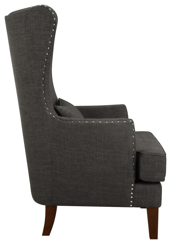 Kori Wingback Accent Chair with Nailhead Trim   Transitional   Armchairs And Accent Chairs   by Green Valley Homegoods  Houzz