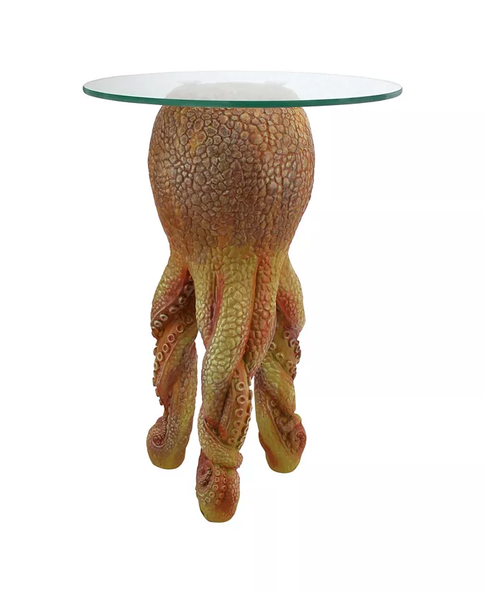 Design Toscano Ollie the Octopus Glass Topped Sculptural Table