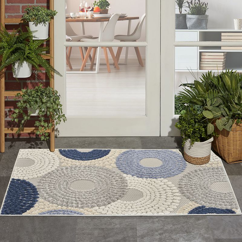 Nourison Aloha Modern Geometric Burst Indoor / Outdoor Rug