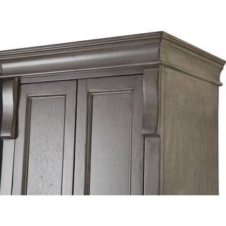 Home Decorators Collection Naples 24 in. W x 74 in. H x 17 in. D Bathroom Linen Cabinet in Distressed Grey NADGL2474