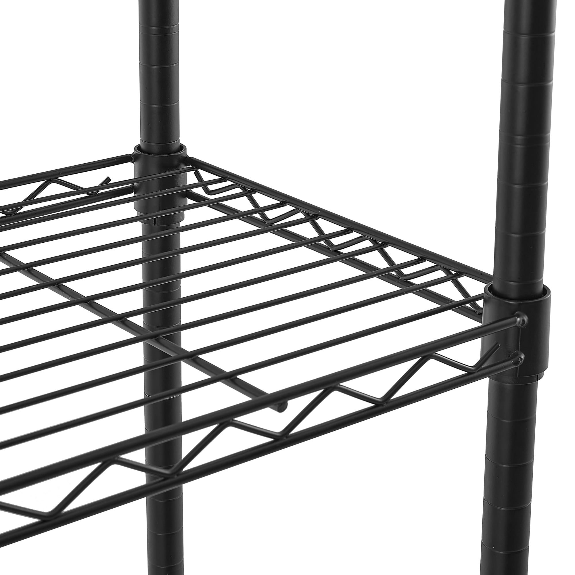 SEGMART Metal Storage Shelves， Heavy Dutyandnbsp;5-Tier Wire Storage Shelf for Kitchen， Sturdy Metal Shelving with Adjustable Height for Holding Stand Mixers Microwaves Dishes， Black