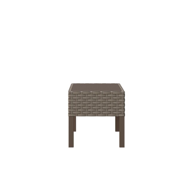 Keys Outdoor End Table in Summer Fog Wicker