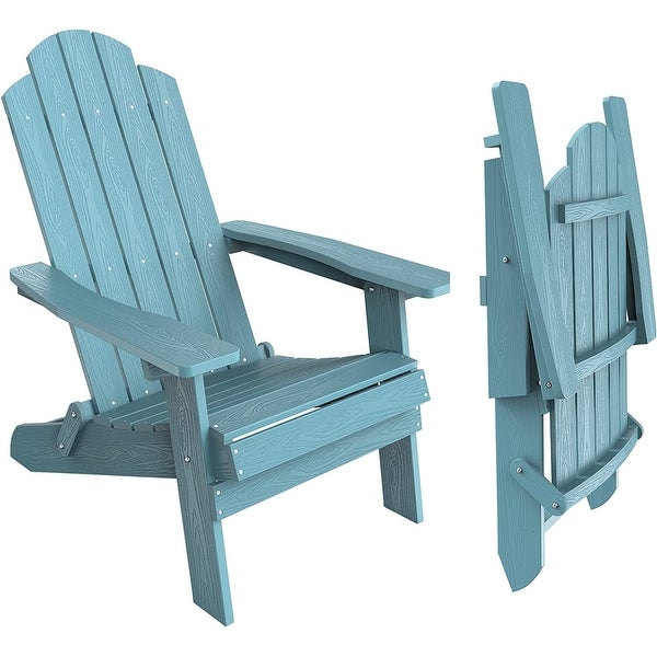 WINSOON All Weather HIPS Outdoor Folding Adirondack Chairs Outdoor Chairs Set of 4 - Overstock - 36011386