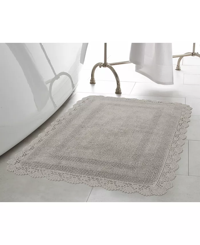 Laura Ashley Crochet Reversible Cotton Bath Rug 17 x 24