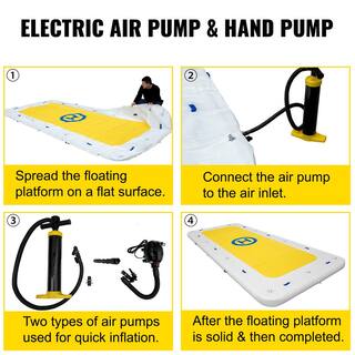 VEVOR 13 x 6.5 ft. Inflatable Dock Platform 6 in. Thick Inflatable Floating Dock with Electric Air Pump and Hand Pump FTQBMC13X6.5-XCNZV1