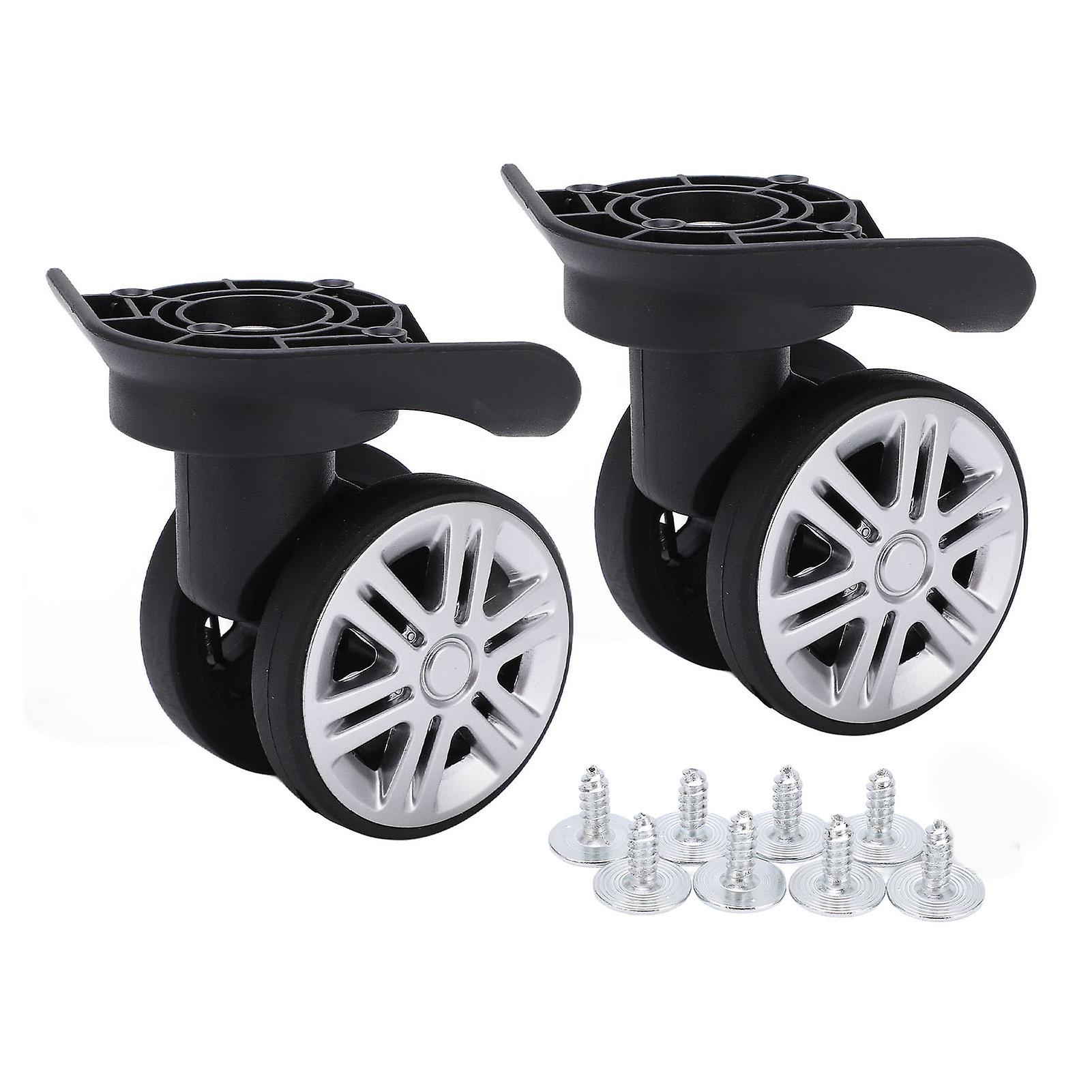 1 Pair Luggage Swivel Wheels Suitcase Swivel Casters Repalcement A19 Mute Double Row Wheels