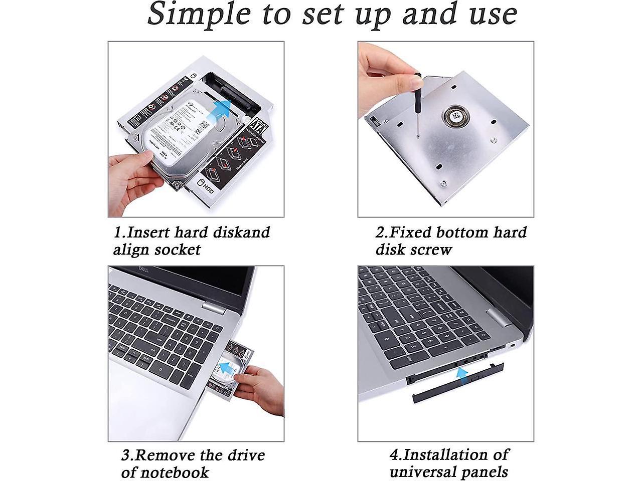 Sata 2nd Ssd Hdd Hard Drive Caddy Tray， Universal 9.5mm 2.5'' Ssd Hdd Hard Drive Caddy Adapter Tray Enclosures， Sata-iii Laptop Hard Disk Holder For C