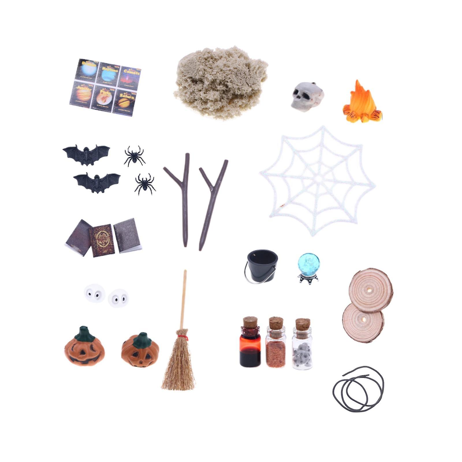 27pcs Dollhouse Halloween Ornament Kit Toy Halloween Scene Set For Kids Room