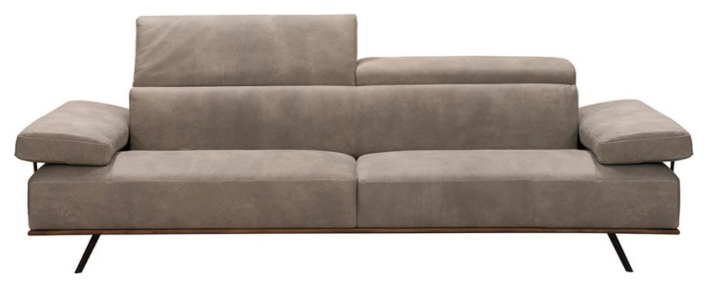 Martin Siena Collection Loveseat  Full Grain Italian Leather Silverfox   Midcentury   Loveseats   by Peachtree Fine Furniture  Houzz