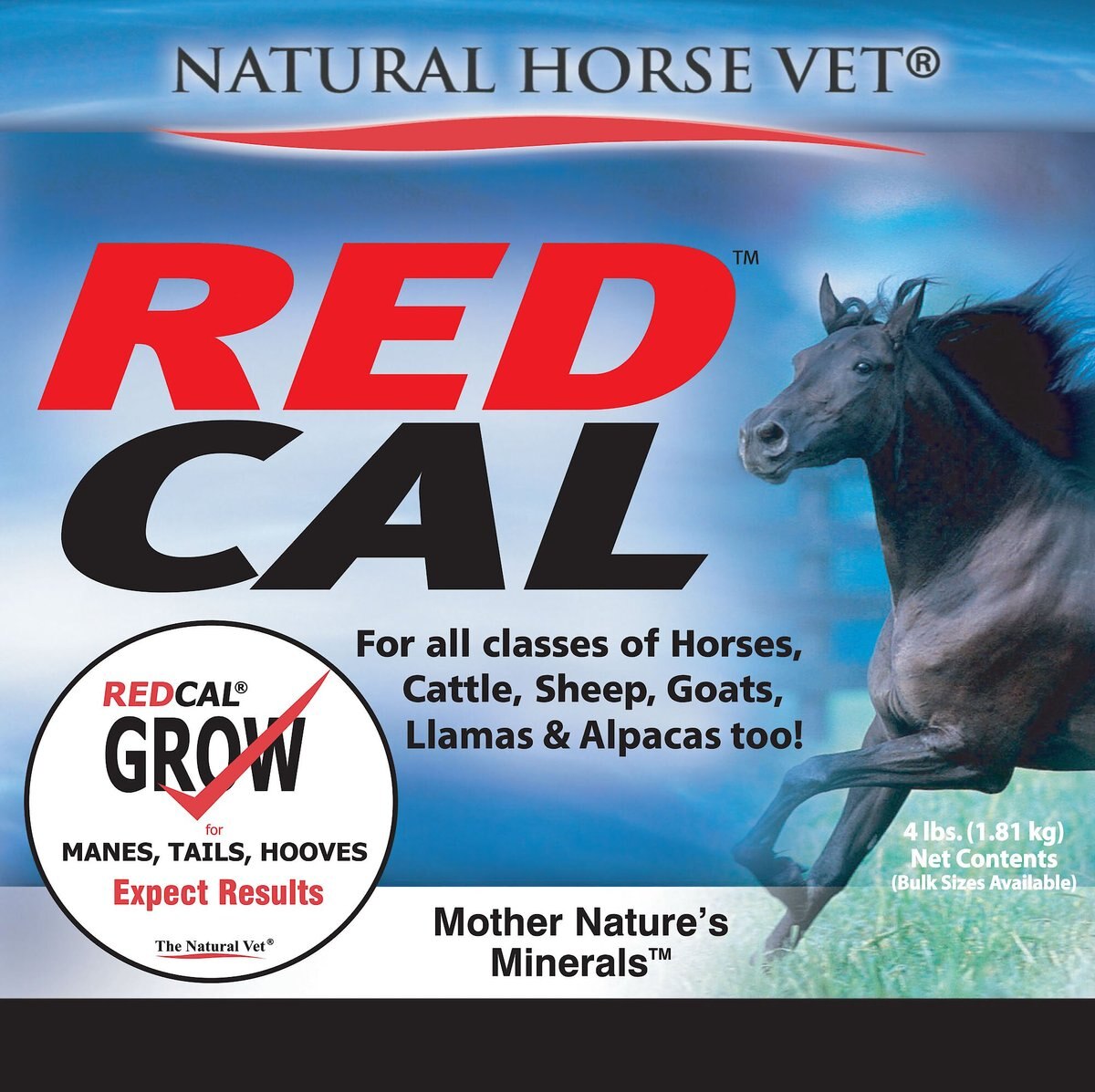 Natural Horse Vet Multi-Species Red Cal Grow Mane and Tail Supplement