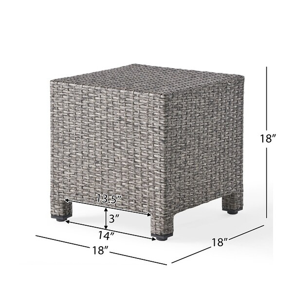 Clean Cube Shape Wicker Coffee Table