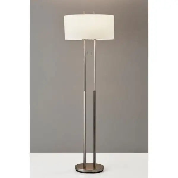 Strick and Bolton Lissie Brushed Steel Double Socket Floor Lamp