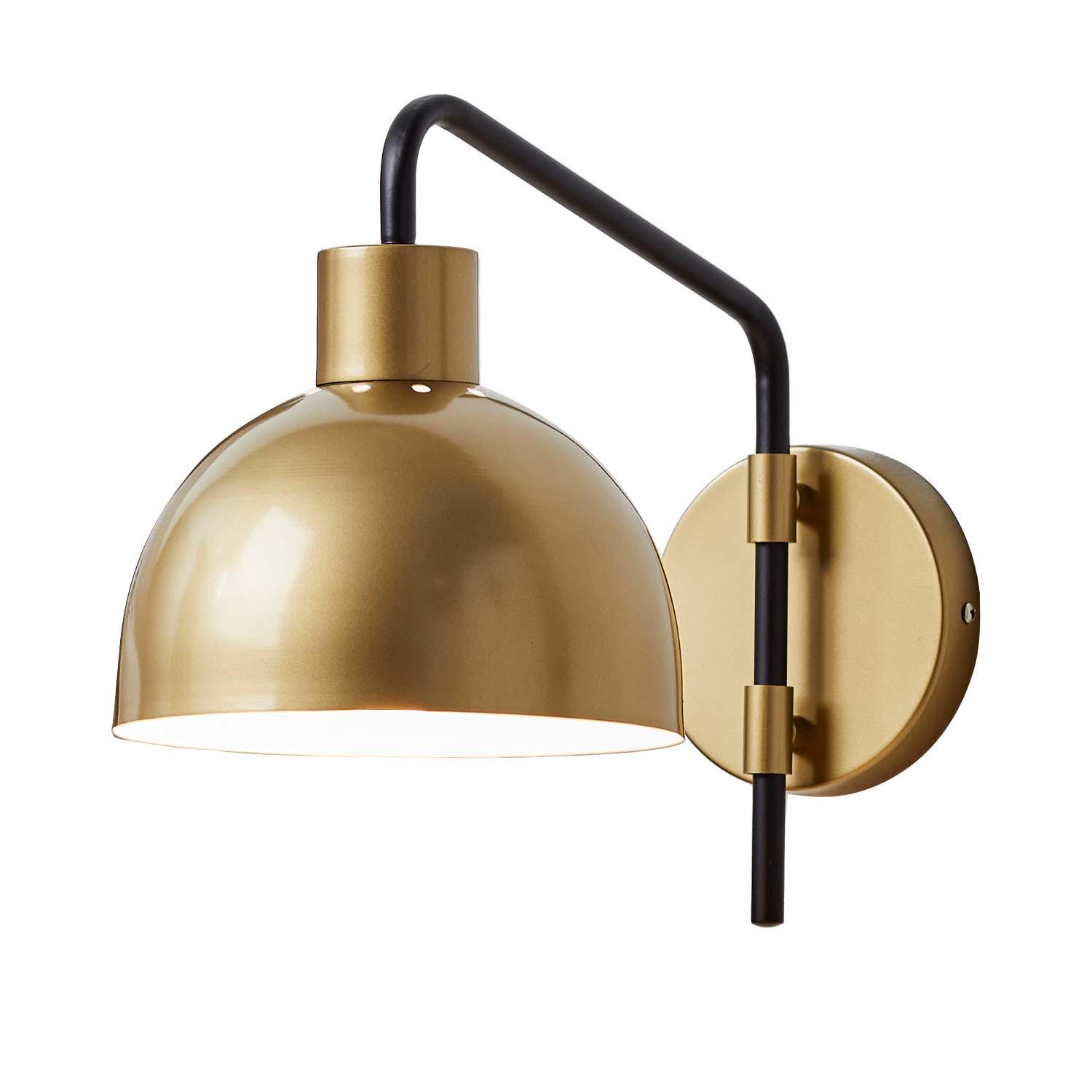 Better Homes and Gardens Wall Light Sconce， Burnished Brass and Matte Black Finish