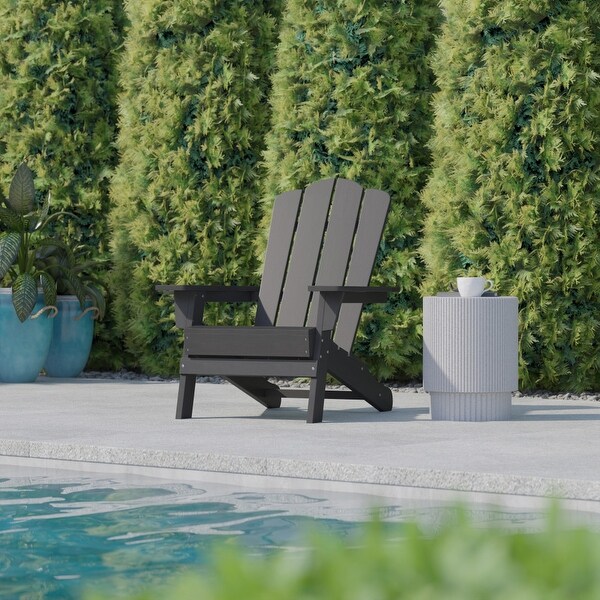 Set of 2 Commercial AllWeather Adirondack Chairs with Cupholders