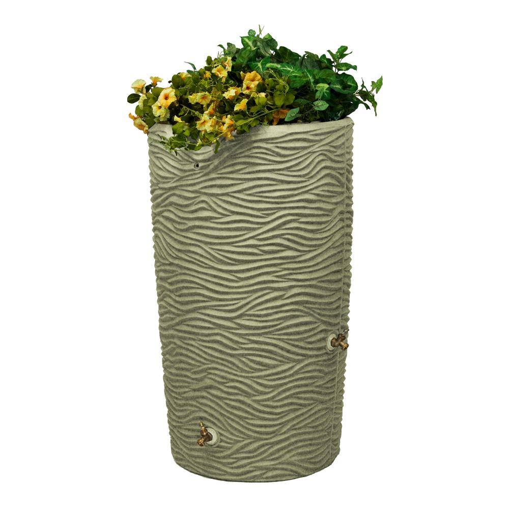 Good Ideas Impressions Palm 65 Gal. Sandstone Rain Barrel IMP-L65-SAN