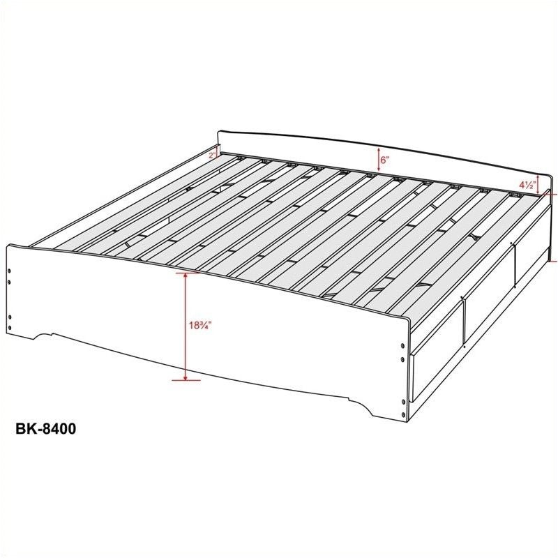 Bowery Hill King Platform Storage Bed with 6 Drawers in Black